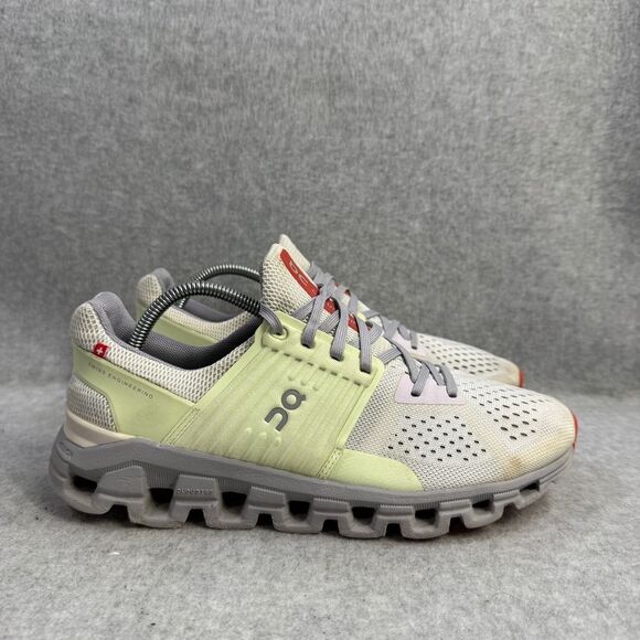 On Running Shoes Womens Size 8 Cloudswift Grey Lime Athletic Running Sneakers - Picture 4 of 9